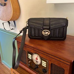 Coach Georgie quilted puff in black